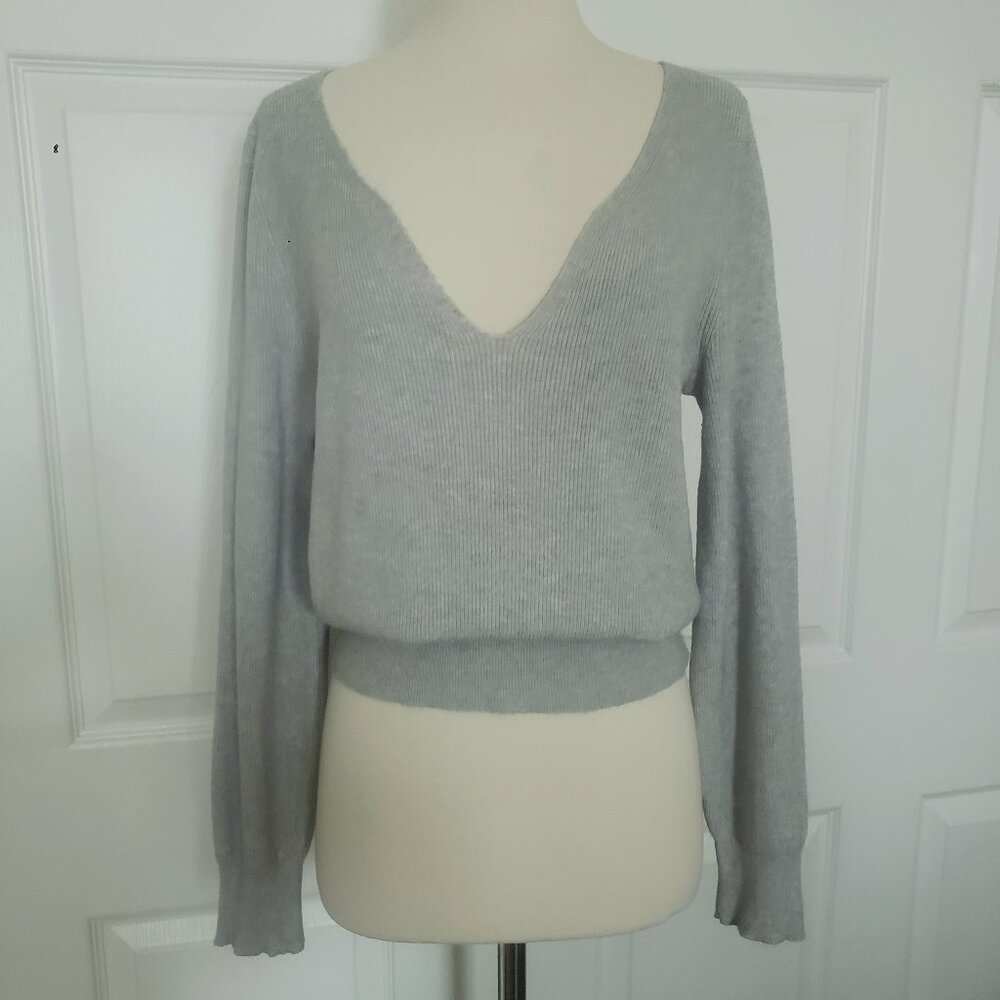 Leith Light Gray Ribbed Sweater - Picture 2 of 14